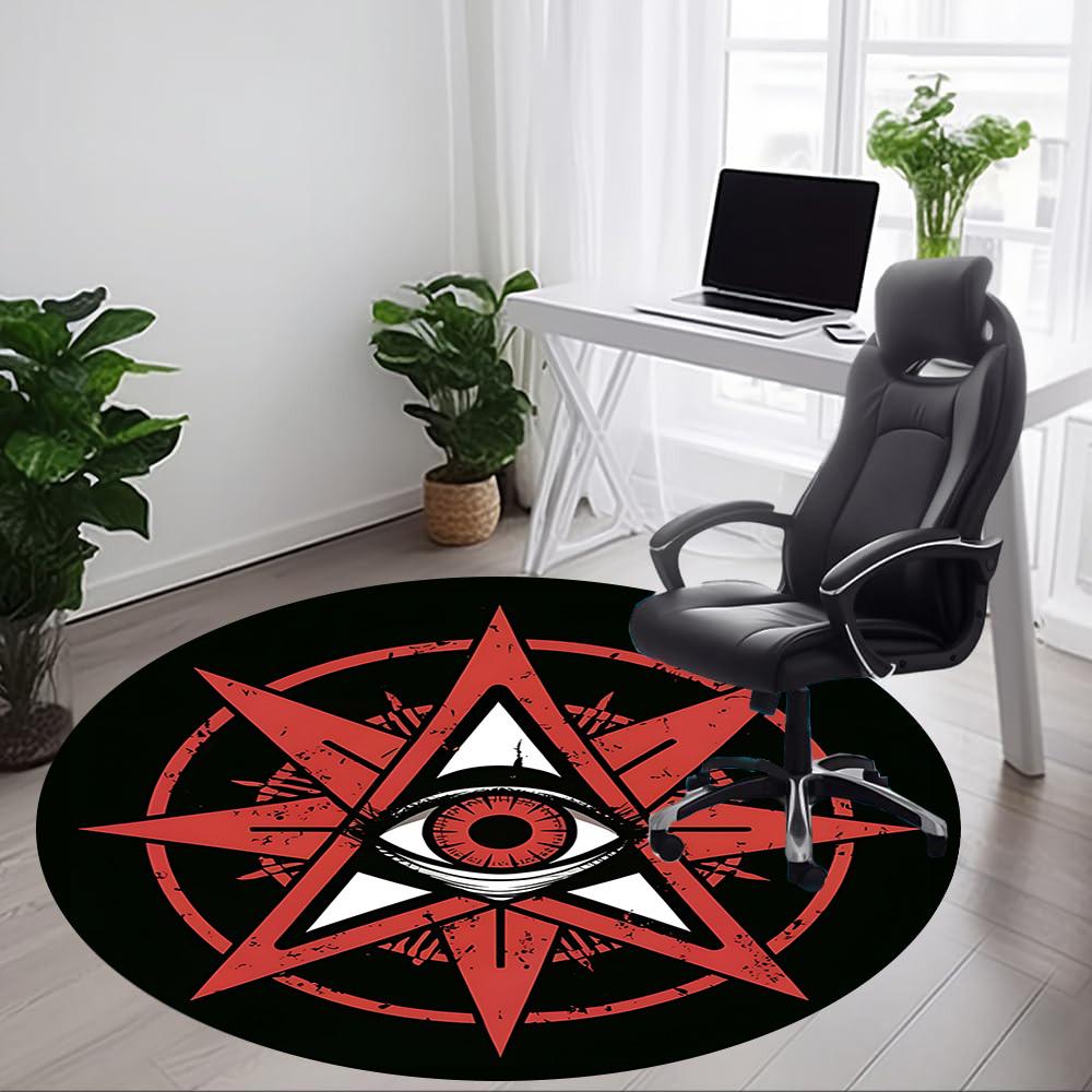 1pc Eagle Eye Symbol Office Round Area Rug, Under Office Chairs Bedroom Living Room Home Decor, Room Deco, Available In Various Sizes