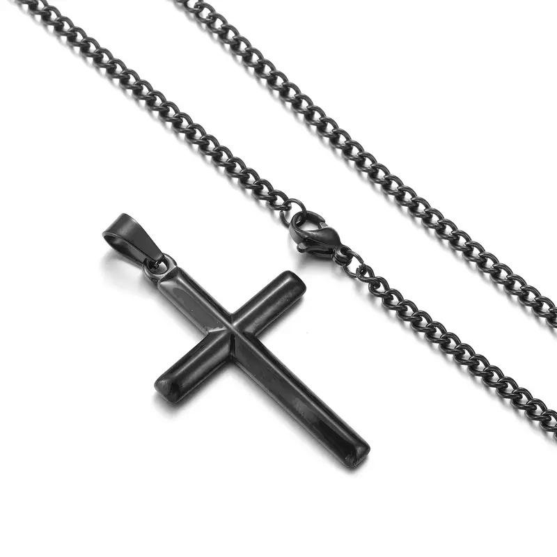 European and American Wind Rhombus Cross Necklace, Cold Wind Neutral Points for Men and Women To Wear Cross Pendant 2026 60CM