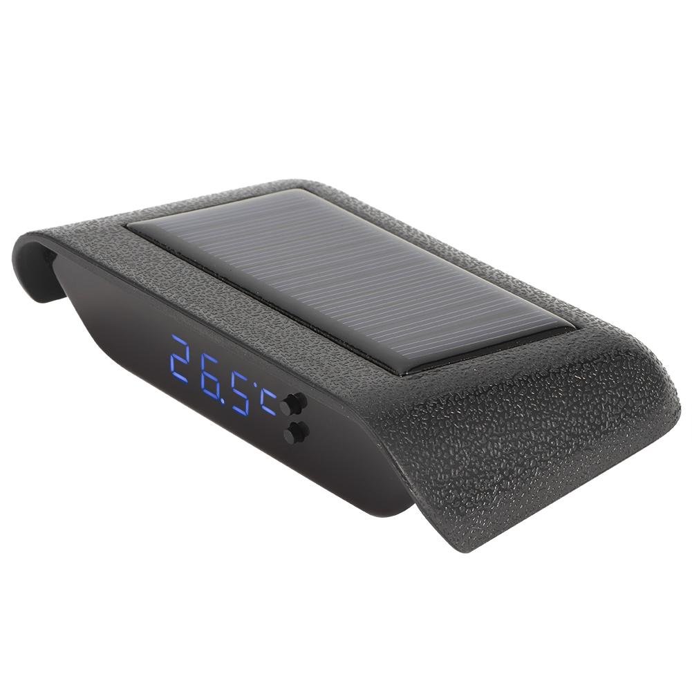 Zegar Solarny Przenośny LED Świecący Zegar Cyfrowy do Pojazdu Auto Samochodu Ciężarowego Akcesorium DekoracjaNiebieski