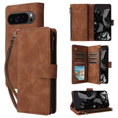 Portfel na zamek Skórzane etui do Google Pixel 9 10 Pro XL 9 8 7 6 Pro 8A 7A 6A Magnetyczne Flip Sloty na karty Pokrowiec na telefon