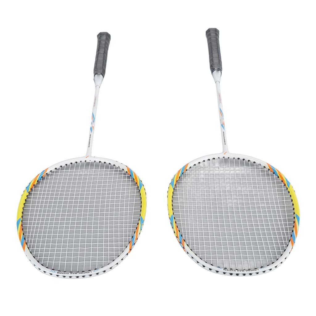 1 Pair Badminton Rackets Set High Tension String Aluminum Alloy Shaft Lightweight Badminton Racket W