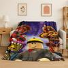 Cartoon R-Robloxs Spiel Gamer Flanelldecke Weiche Warme Überwurfdecke für Schlafzimmer Wohnzimmer Bett Reise Camping Picknick Geschenk