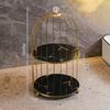 Cosmetics Storage Rack Birdcage Shape Thick Iron Frame Organizer Large Capacity with Elevated Bottom Design Display Rack