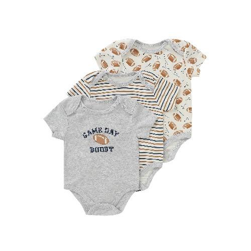 New Three-piece Baby Clothes Fart Clothes Short-sleeved Summer Printed Children's Clothing Baby One-piece Suit