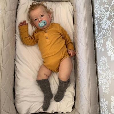 55CM 3D Haut Handgemachte Weiche Silikon Reborn Liam Babys Puppe Spielzeug Für Mädchen Realistische Blonde Kleinkind Junge Art Bebe Gig Größe