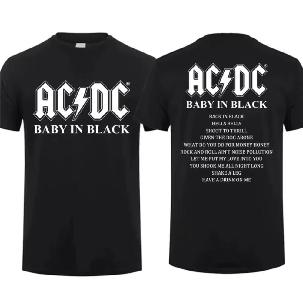 2025 Horký Výprodej Léto Dámské Bavlněné Legendární Kapela AC Power Up DC Černé Tričko Pánské Krátký Rukáv Cool Hip Hop Streetwear Tričko