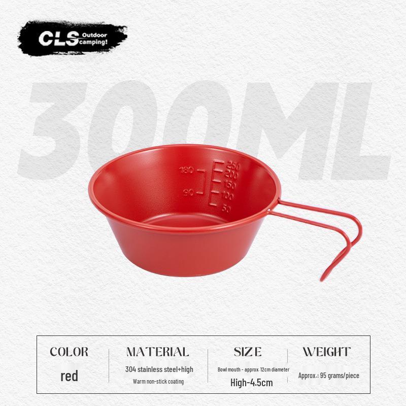 

Retro-Colored Non-Stick Stainless Steel Ladle Bowl for Outdoor Camping, Mountaineering, and Fishing. Diameter 12cm, Height 4.5cm