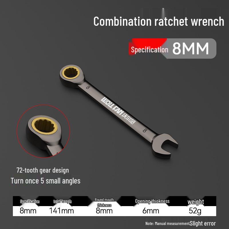 

Набор гаечных ключей с двойной трещоткой: Промышленный класс, Двусторонний, Открытый, Torx, Черный никель, Быстросъемный, 72 зуба