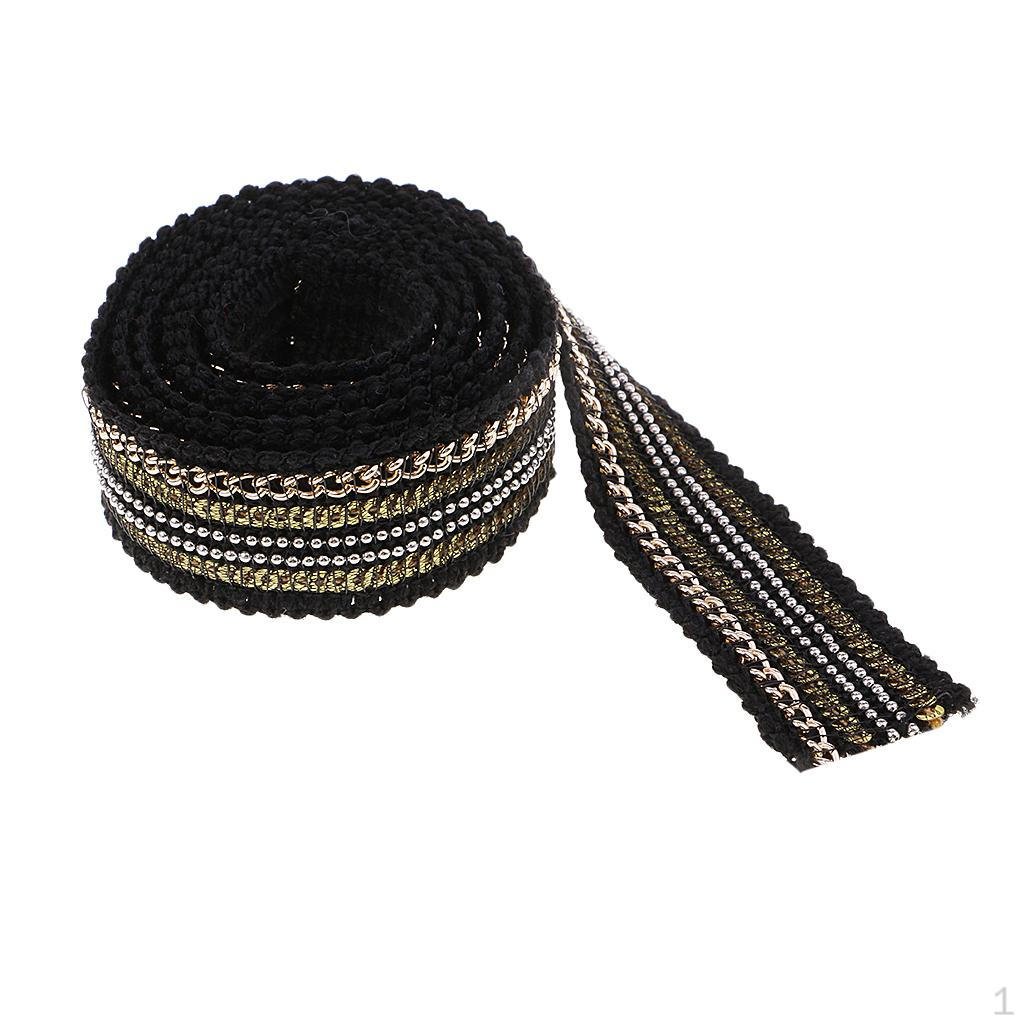 

1 ярд 25 мм, расшитая бисером, блестящая кружевная лента, тканевая лента, вышитая аппликация, черная