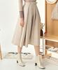 Pelimela Twill A-Line Belted Skirt Set (Beige)