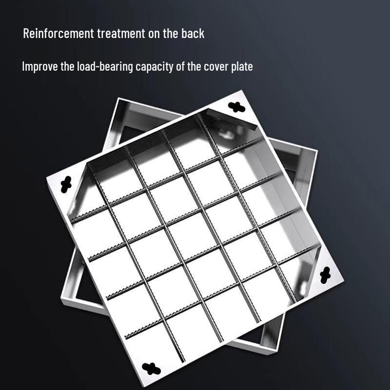 304 Stainless Steel Decorative Invisible Manhole Cover - Square/Round, Customizable for Rain, Sewage, and Sand Wells