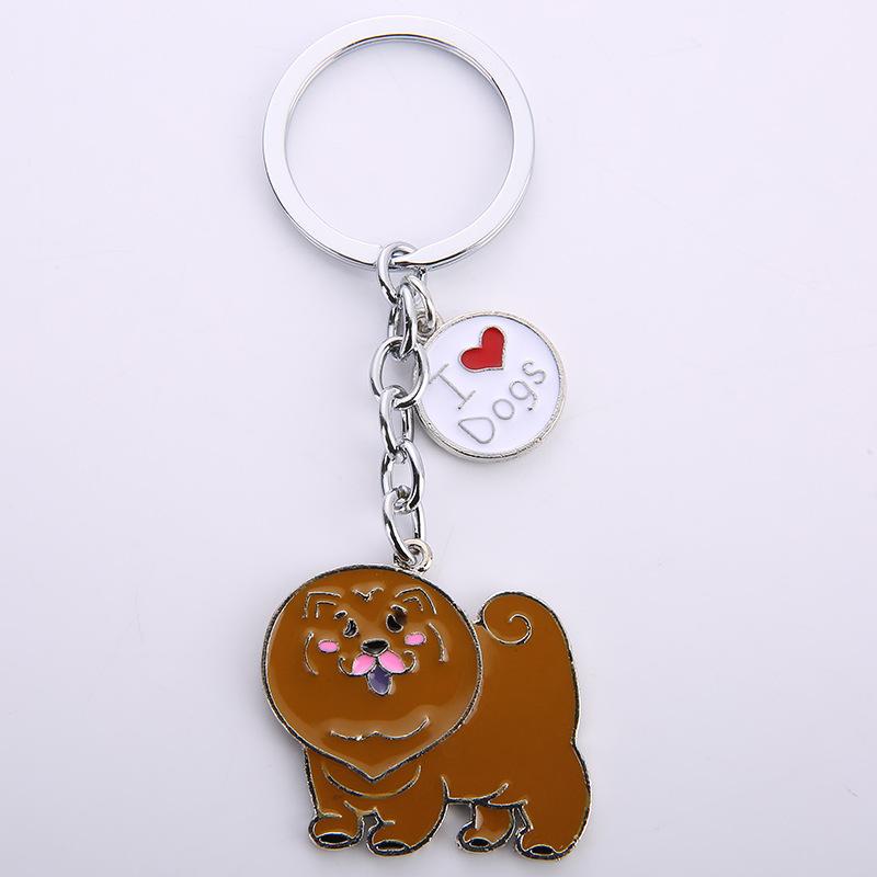 Cute Dog Keyring Gifts Fashionable Animal Charms Small Accessories Car Keyrings and Bag Charms
