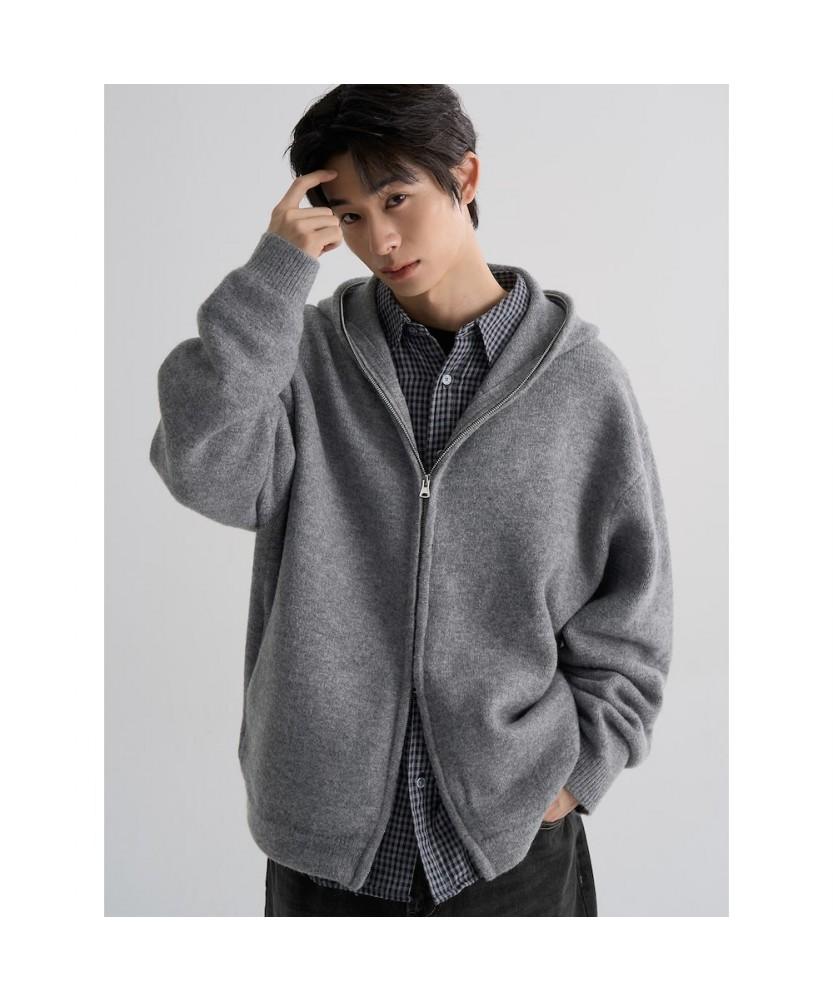 8Seconds Hooded Zip-Up Cardigan Gray