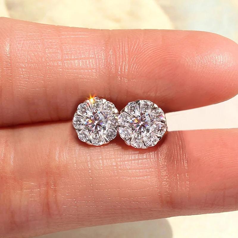 Xiaomi Huitan Dainty Cubic Zirconia Stud Earrings for Women White/Green/Blue/Red CZ Daily Wear Simple Stylish Piercing Jewelry