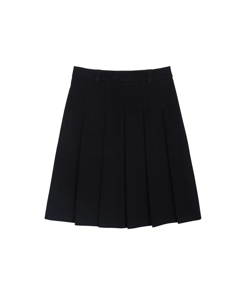 Hillioteu Demure Pleats Midi Skirt_Black