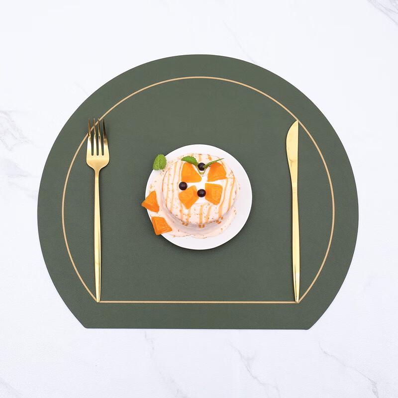 ZISIZ Dual-Color Semi-Circular Placemat
