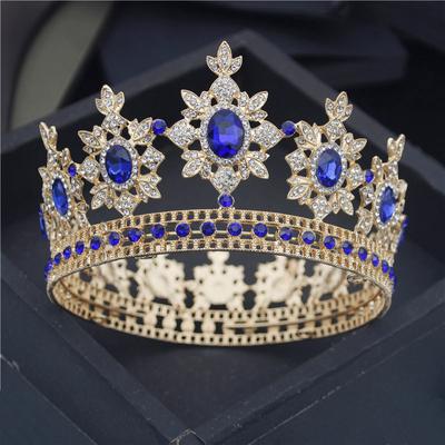 Kreis Diadem Royal Queen King Metall Kristall Hochzeit Krone Braut Diademe Pageant Kopf Ornament Party Haarschmuck