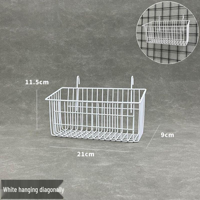 Wire Mesh Grid Hanging Storage Basket for Bathroom and Kitchen Organization