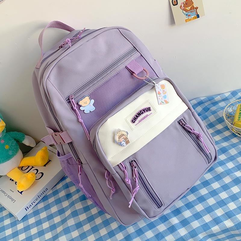 Nieuwe Schooltas voor Basisschoolleerlingen Meisjes Meerlaags Middelbare Schoolleerlingen Middelbare Schoolleerlingen Rugzak