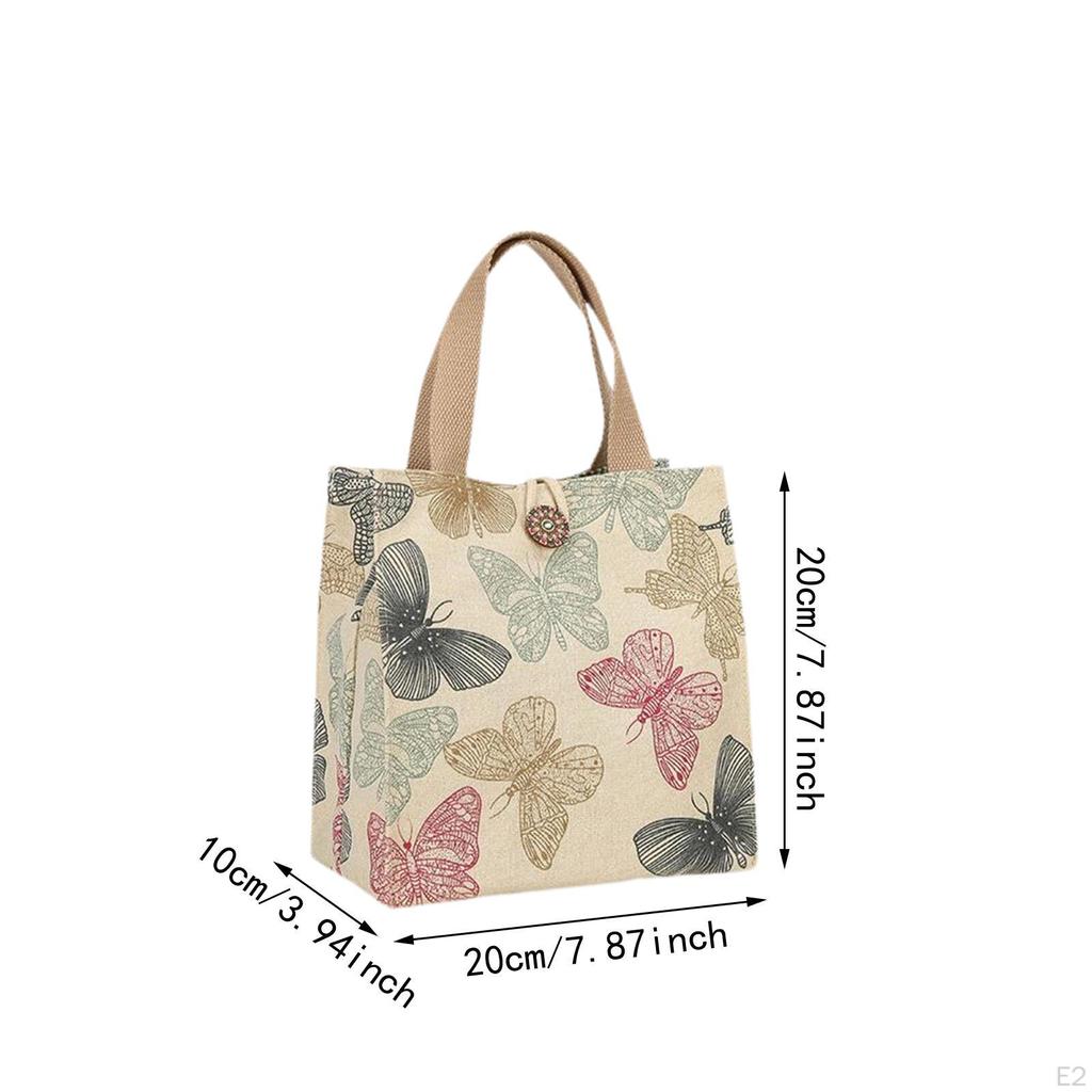 Borsa Tote in Tela alla Moda Carina Borsa da Pranzo a Mano per Campeggio Viaggi All'aperto
