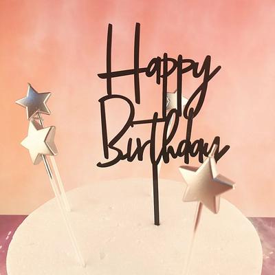 10 TEIL/SATZ Acryl Kuchen Topper Gold-Flash Kuchen Topper Happy Birthday Party Dekoration Für Home Party Supplies Cupcake Topper