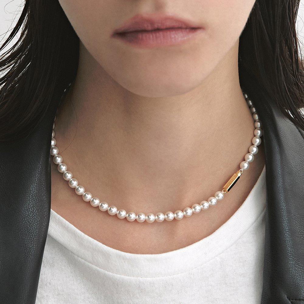 

H Edition Silver (Y) White Pearl Bead Necklace 6mm 40cm Choker Type Hl6N31600Y9400
