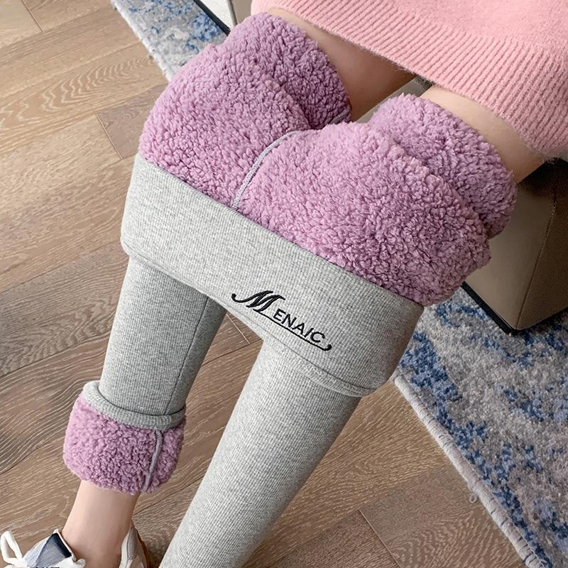 Leggings Invernali Autunnali da Donna con Velluto Plus Ispessiti Filettati Slim Caldi