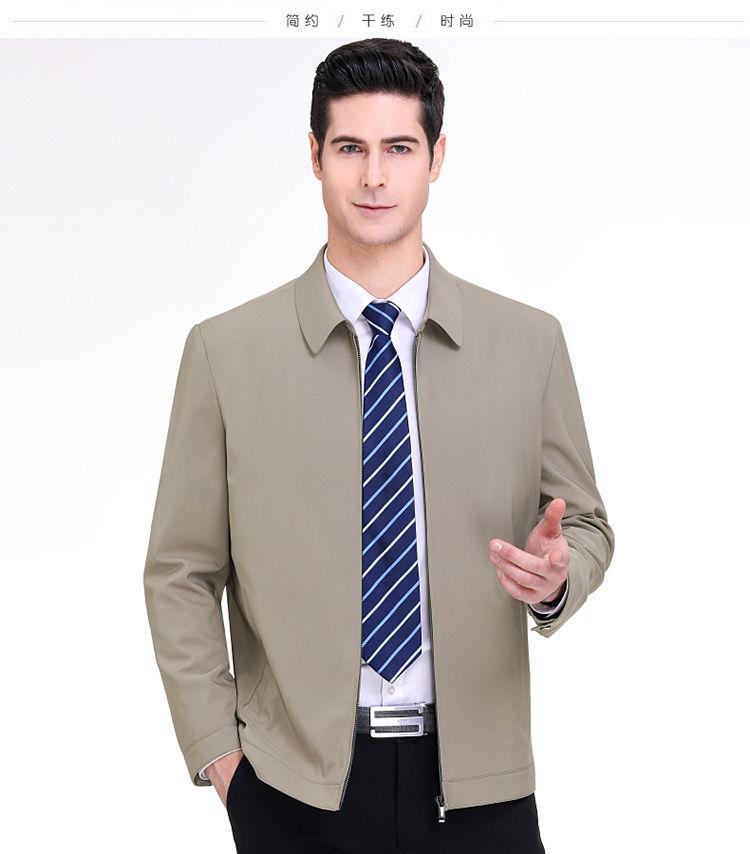 Spring and Autumn Middle-aged and Elderly Men's Coat Jacket Collar Thin Business Casual Men's Small Size Men's Casual Lapel