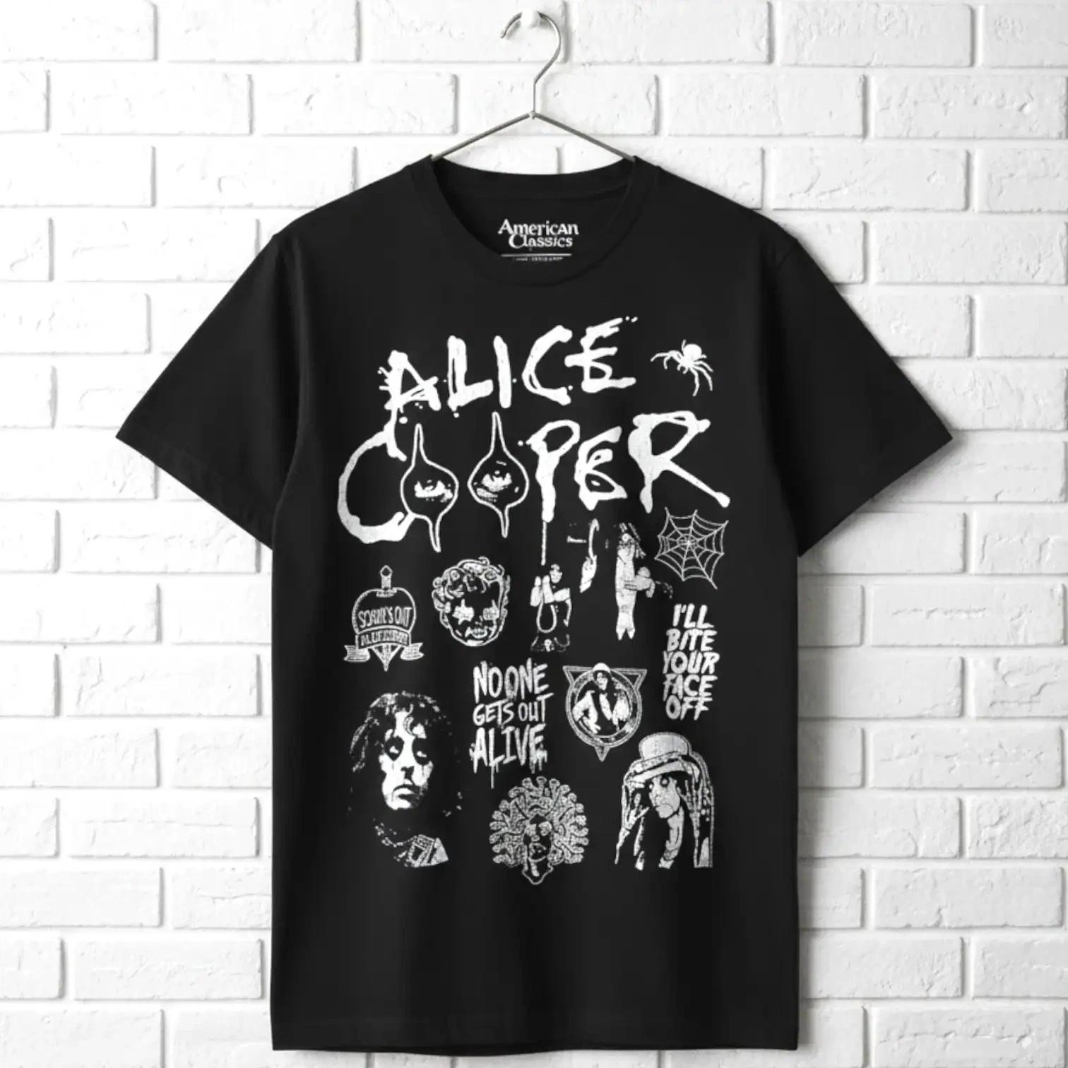 Alice Cooper Rock Collage Men s T Shirt XXL