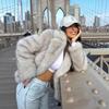Autumn and Winter Women's Fur Loose Lapel Long-sleeved Jacket Women's Coat