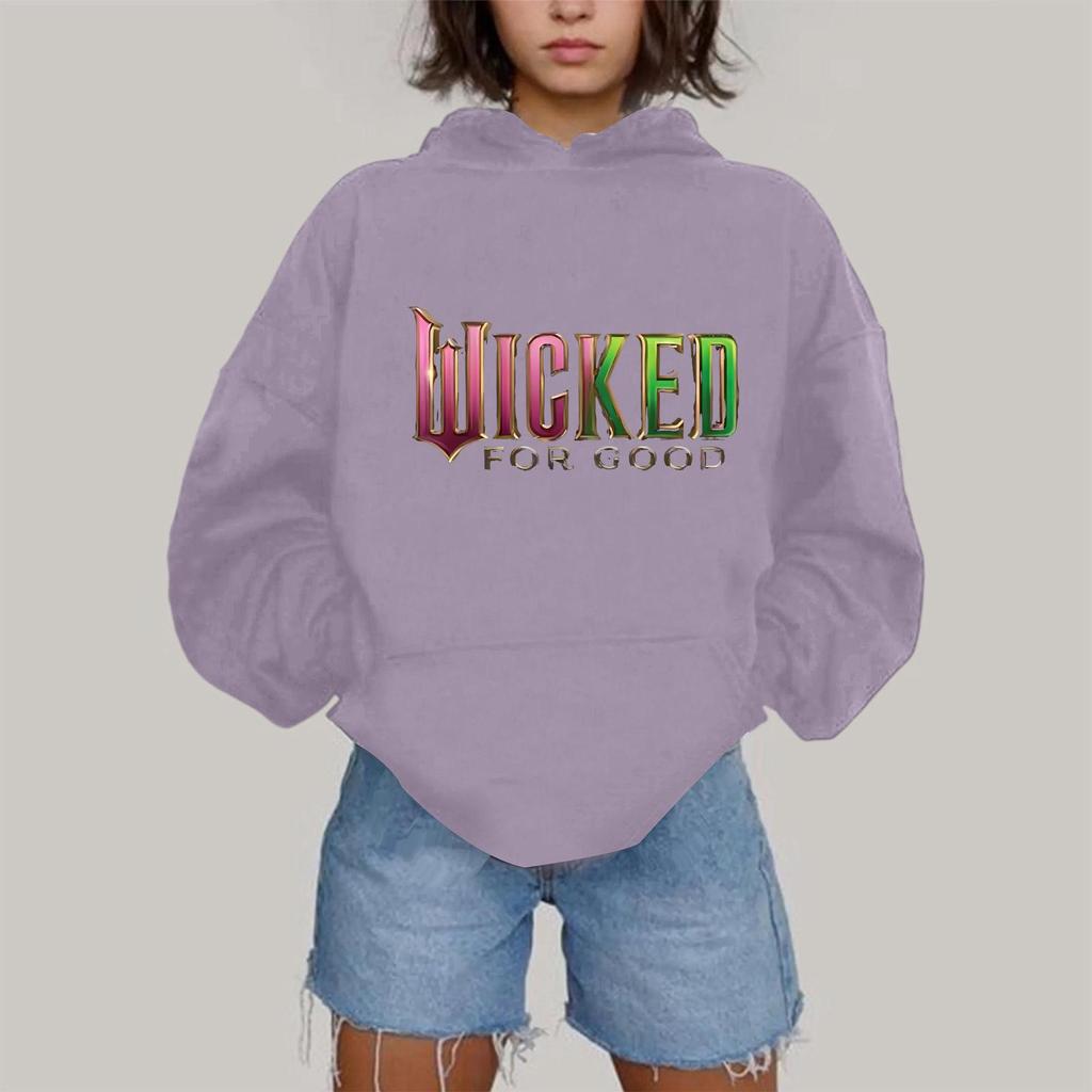 Damen Modisches Lässiges Kapuzen-Langarm-Sweatshirt mit Aufdruck