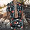 2022 Summer European & American Men's Casual Loose Short-sleeved Shirt & Shorts Beach Set