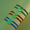 2Pcs Luminous Love Heart Beaded Couple Bracelets for Women Men Handmade Woven Lover Adjustable Bangles Anniversary Jewelry Gifts
