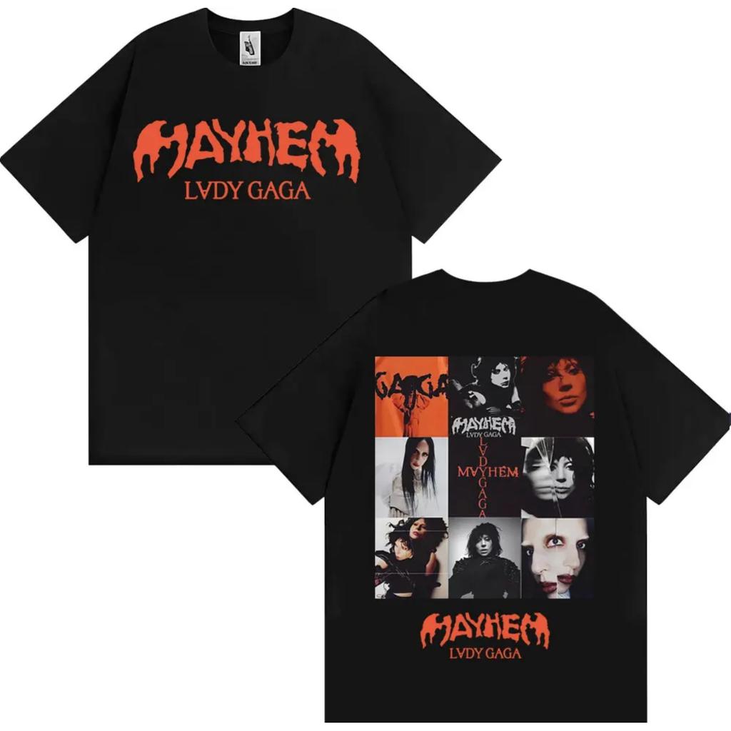 Lady Gaga Mayhem New Album Tour T-shirts Men Fashion Aesthetics T Shirt Casual Cotton Short Sleeve T-shirt Streetwear