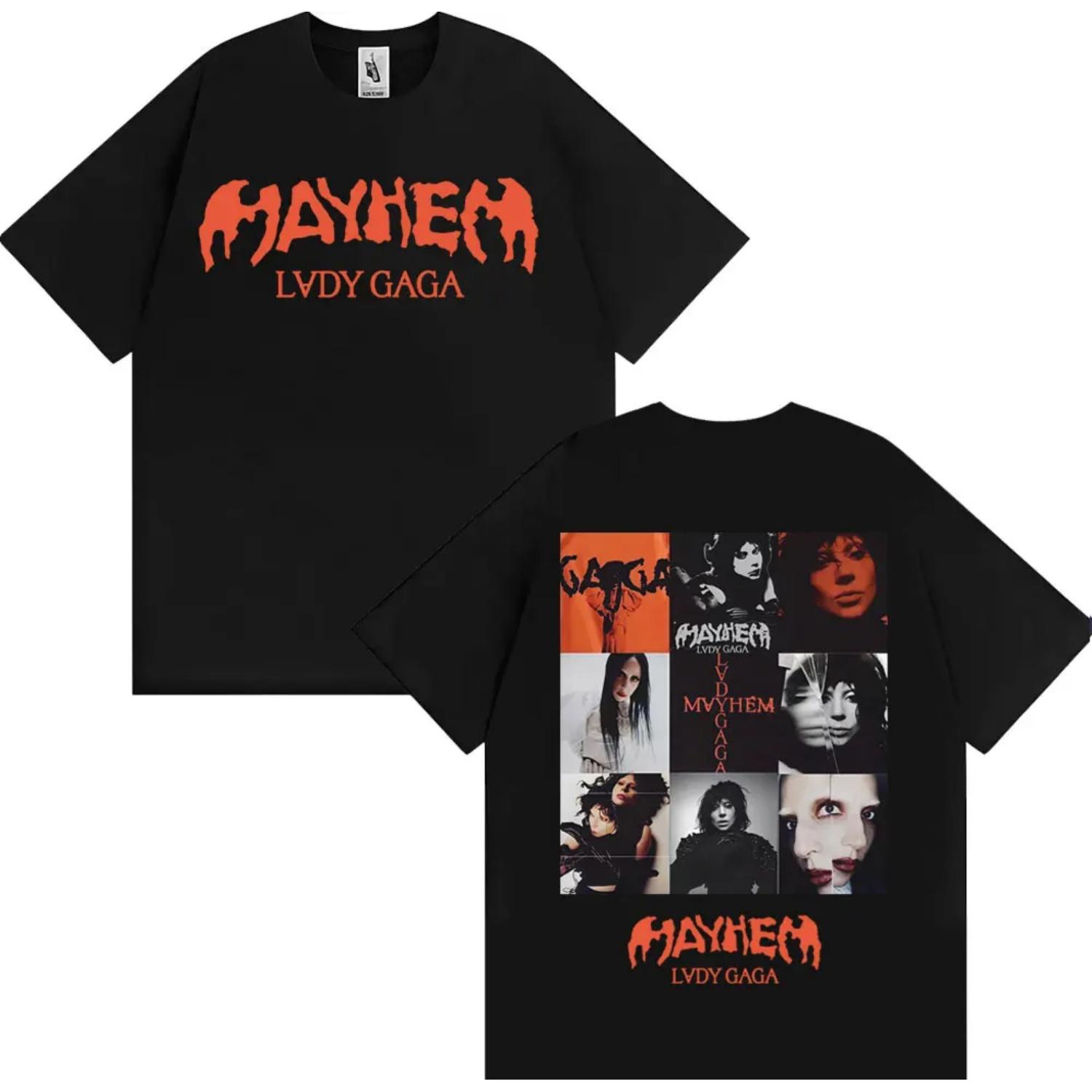 

Lady Gaga Mayhem New Album Tour T-shirts Men Fashion Aesthetics T Shirt Casual Cotton Short Sleeve T-shirt Streetwear S чёрный