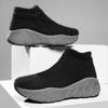 Soft-soled Couple Fly-woven Sports Shoes Contrasting Colors Elastic Socks Shoes Thick-soled Heightening Casual Shoes