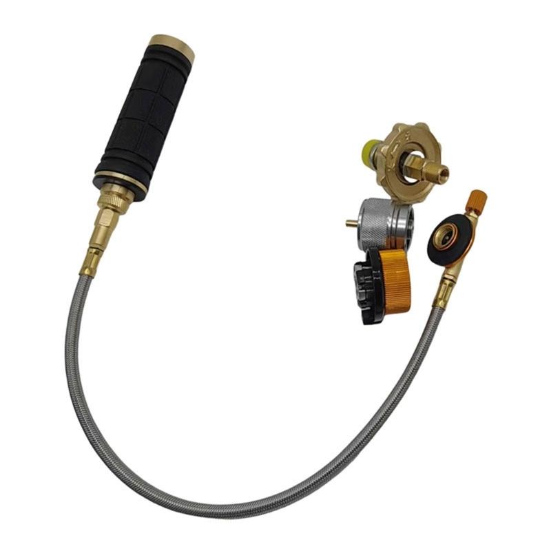 Quick Connecting Gas Lamp Adapter Copper Rubber Texture Outdoor Gas Lights Connectors for Night Camping Extended Handle