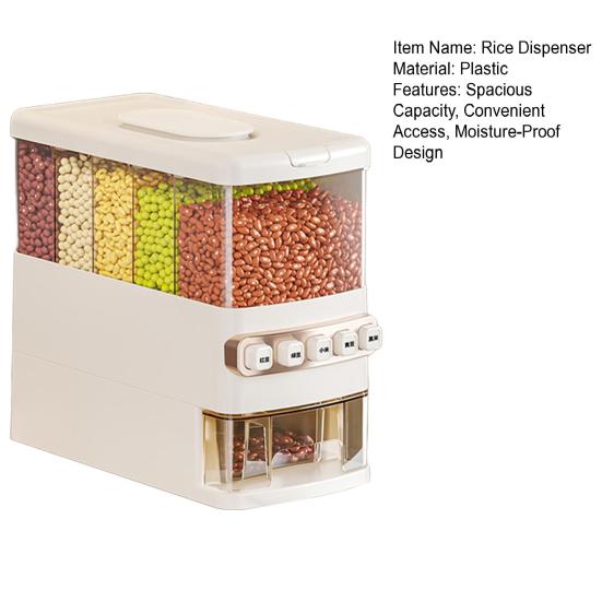 Rice Dispenser with Insect-Proof Seal Moisture-Proof Design Food-Grade Plastic Ultra-Large Capacity