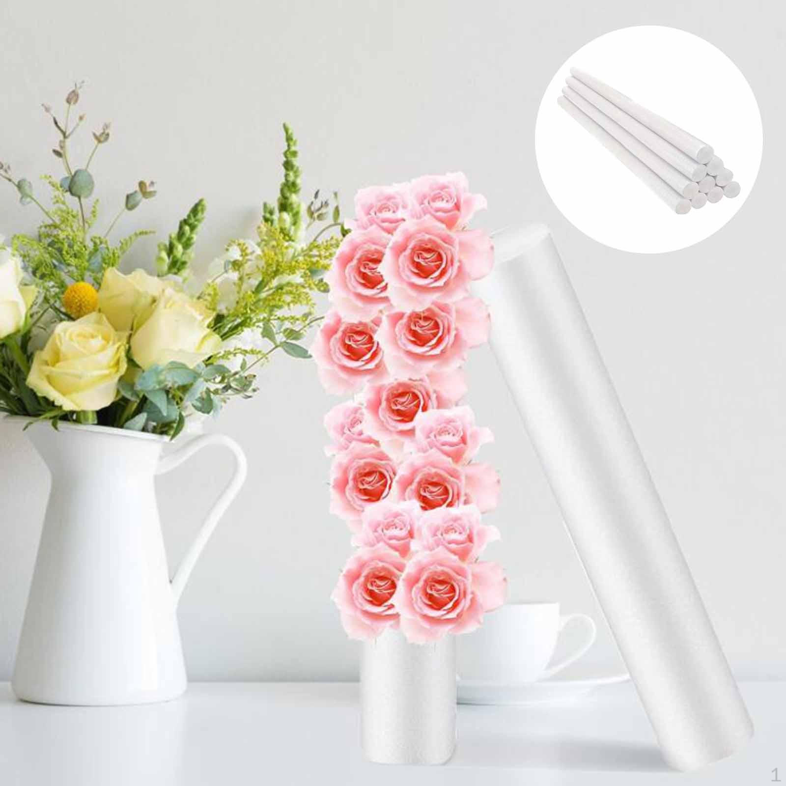 

10 Foam Cylinder Rods, Craft Tubes, DIY Material, Sponge for Matching Decoration, Wedding белый
