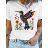 European Sizes Graphic T-Shirt for Women | Casual Short Sleeve Crew Neck Tee with Floral Design | Spring/Summer/Fall Fashion Top
