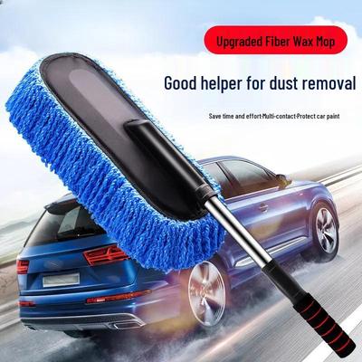 Brosse Rétractable en Fibre pour Lavage de Voiture - Balai à Cire en Chenille pour Dépoussiérer et Essuyer