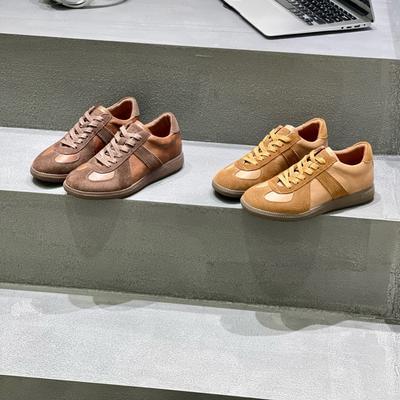 Retro German Training Shoes Women's 2025 Autumn New Versatile Soft Sole Comfortable Flat Bottom Round Head Lace-up Casual Board Shoes
