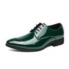 Chaussures Homme Grande Taille Vertes Brogues à Lacets Bout Pointu Basse en Cuir