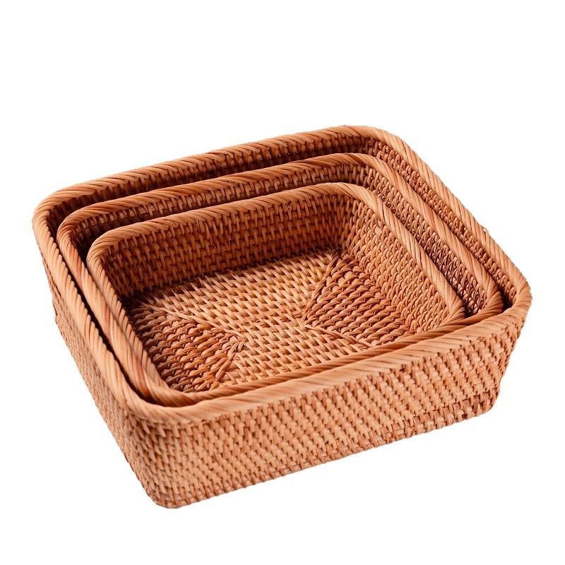Vietnamese Handmade Woven Autumn Vine Basket for Snacks, Fruit, or Candy - Perfect for Living Room or Coffee Table.