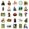 50 Creative Famous Paintings Graffiti Decorative Stickers Vintage Oil Paintings Waterproof Stickers