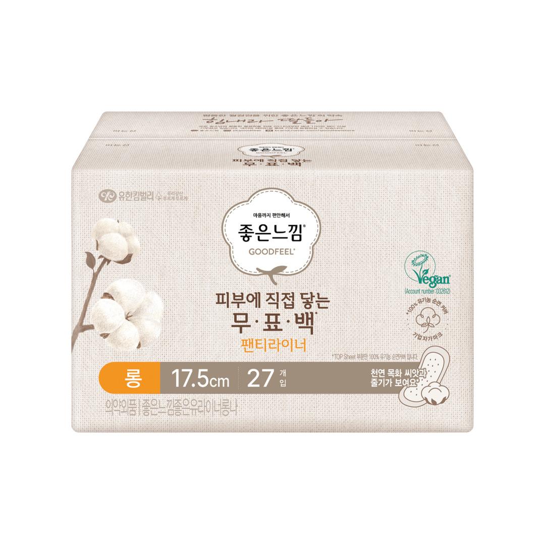 

Выберите 1 из 4 видов гигиенических прокладок Good Feel Organic из неотбеленного хлопка (средний / большой / супер длинный / лайнер) Bleaching-free liner long 27P