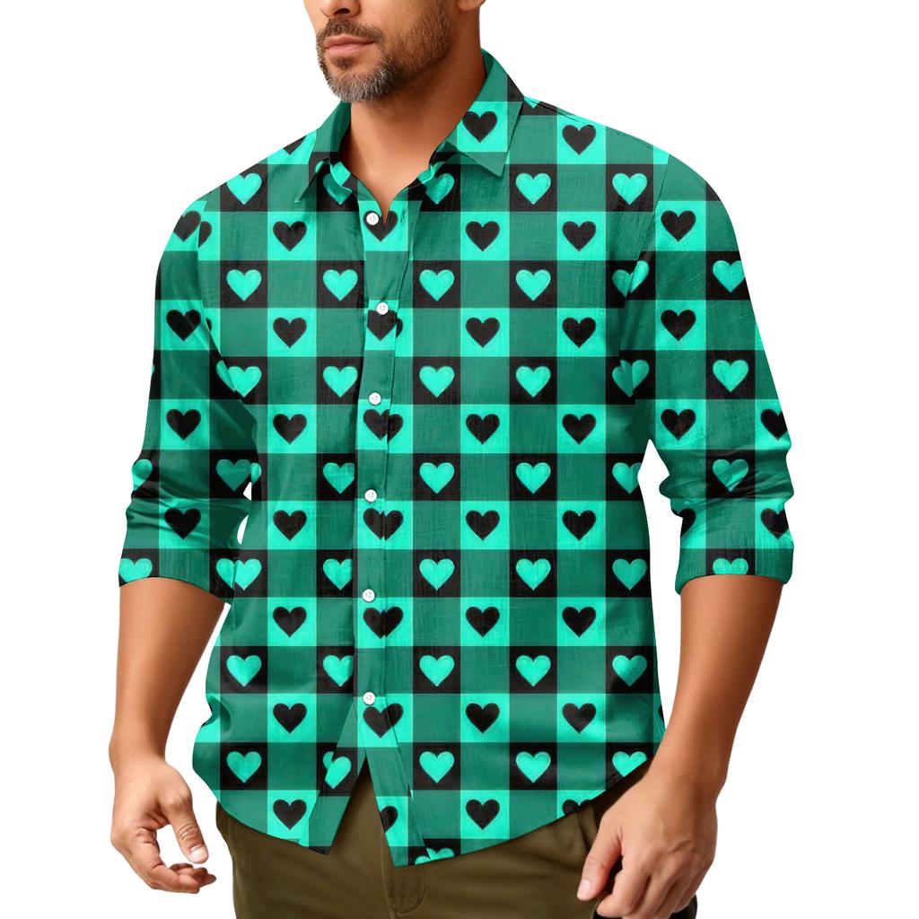 Męska koszula z długim rękawem, luźna, swobodna, z modnymi klapami