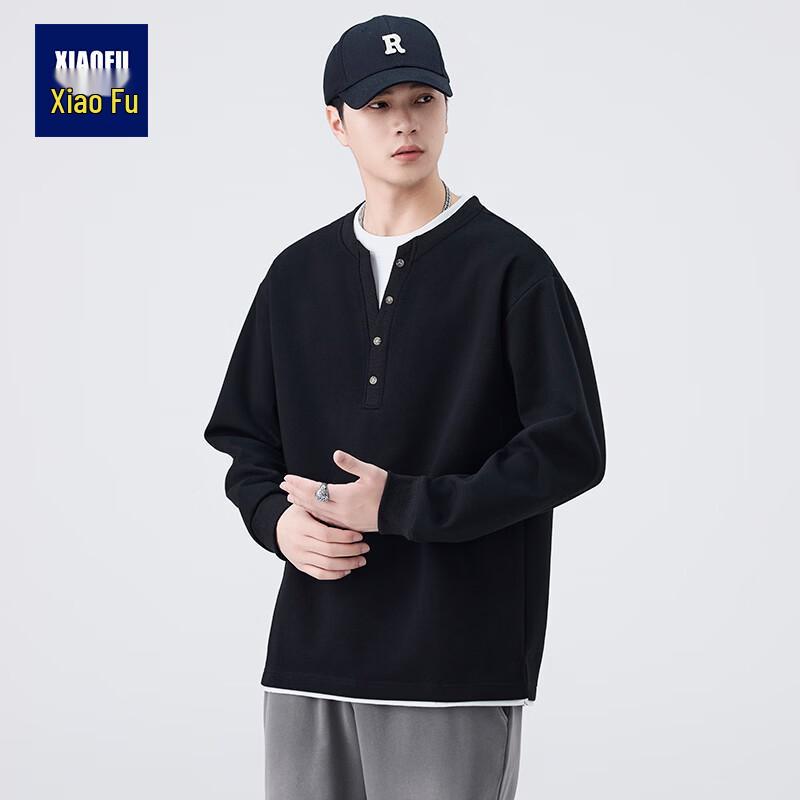 

Men s Faux Two-Piece Heavyweight Crewneck Sweatshirt XL
