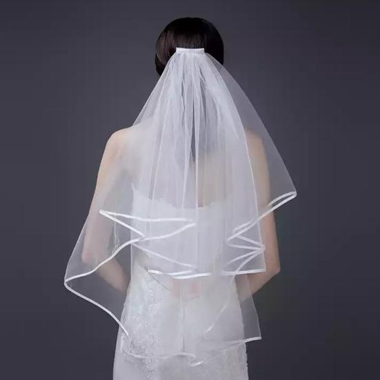 Bridal Veil Comb with Adjustable Curvature Multi-Layer Design Curved Hair Comb Weddings Parties Photography Veil