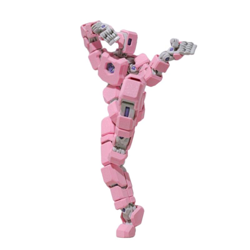 3D Printed Action Figures Articulated Mecha Robot Warrior Multi-Jointed Movable Figurine Collectible Desk Ornament Decorations розовый